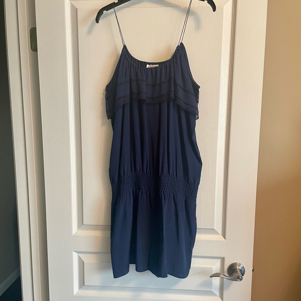 Navy blue/black silk romper